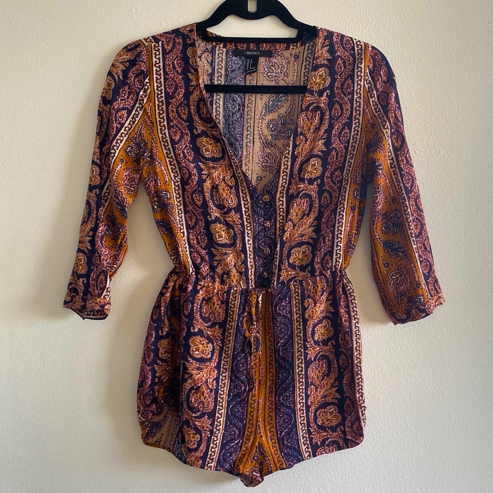 Forever 21 Boho V-Neck Romper